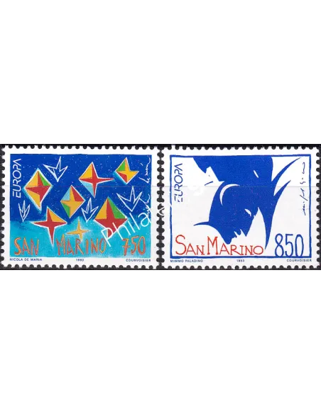 Timbres de ST-MARIN, n° 1322 à 1323, Europa 1993, collection Europe