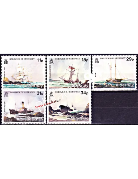 ALDERNEY - n°   32 à 36 - Navires en perdition
