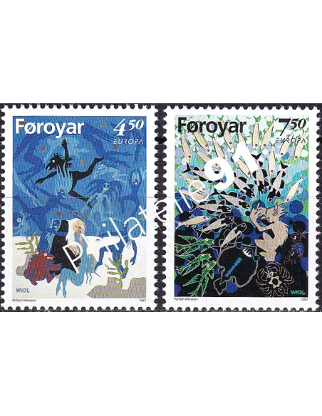 Timbres des iles Féroé n° 313 à 314, collection timbres Europe