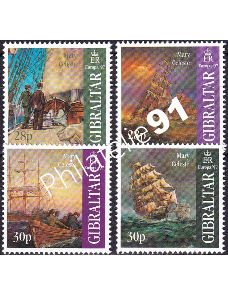 Timbre de Gibraltar n° 798 à 801, timbres Europa