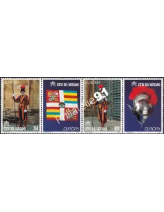 Vatican, n° 1069 à 1070, Bande de 2 TP + 2 Vignettes, timbre Europe