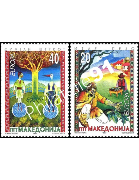 Timbres de Macédoine n° 102 et 103, collection timbres Europe