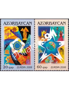Azerbaïdjan, n° 538a à 539a, Paire ND en haut, timbres Europe