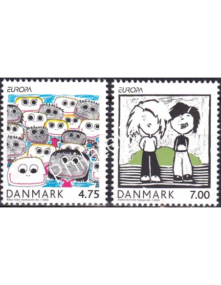 Danemark, n° 1447 à 1448, collection timbres Europe
