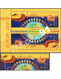 Ukraine, n° 715 à 718, Paire + Feuille, collection timbres Europe