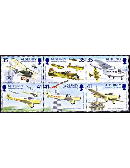 ALDERNEY - n°   83 à 88 - Avions en vol