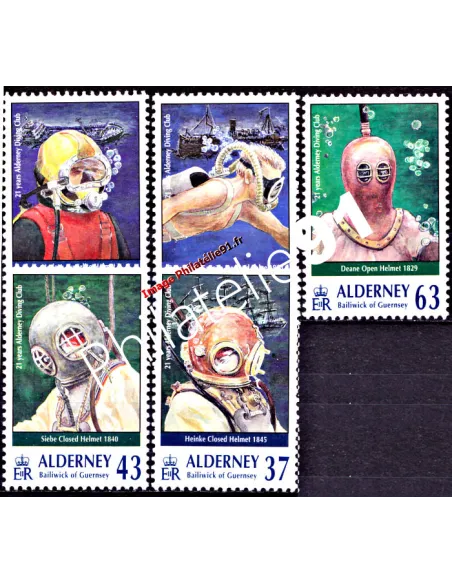 ALDERNEY - n° 116 à 120 - Plongée sous-marine