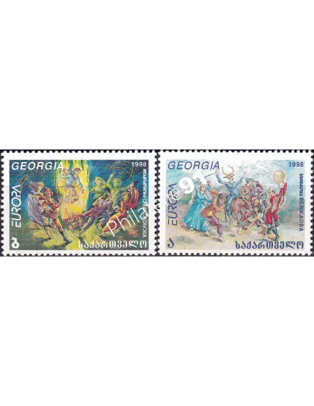 Georgie, n° 221 à 222, collection timbres Europe