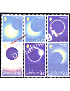 ALDERNEY - n° 132 à 137 - Eclipse solaire totale - 1999