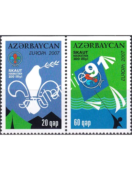 Azerbaïdjan, n° 580a à 581a, Paire ND en haut, timbres Europe