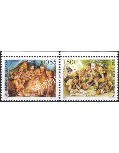Timbres de Bulgarie n° 4132 à 4133, en paire, collection timbre Europa
