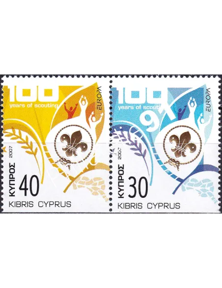 Chypre, n° 1109b à 1110b, Paire ND en bas, collection timbres Europe
