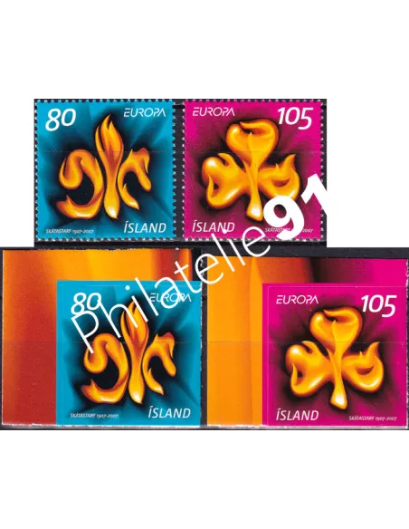 Islande, n° 1091 à 1094, Gommés + adhésifs, collection timbre Europe