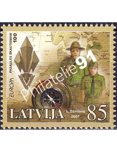 Lettonie, n° 674, collection timbres Europe