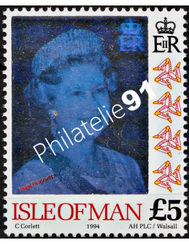 ILE DE MAN - n°  637 ** - S.M. Elizabeth II - Timbre hologramme