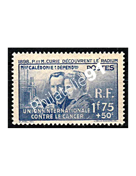 NOUVELLE CALEDONIE n°172, P et M Curie, timbres des colonies franaises
