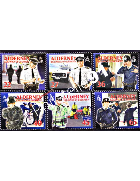 ALDERNEY - n° 219 à 224 - Services (III). La Police. Uniformes