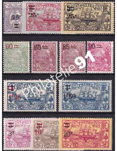 Nouvelle Calédonie, n° 127 à 138 charnière, Timbres Colonies