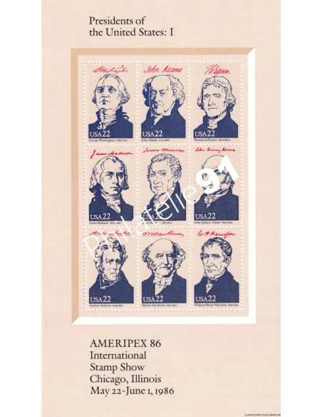 Etats-Unis, Blocs-Feuillet n° 16 à 19, collection timbres thématiques