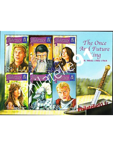 Bloc de timbres d'ALDERNEY n° 18 - Littérature : "The once and Future King"