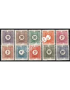 Nouvelle-Calédonie, timbres-taxe n° 39 à 48, timbres des colonies francaise