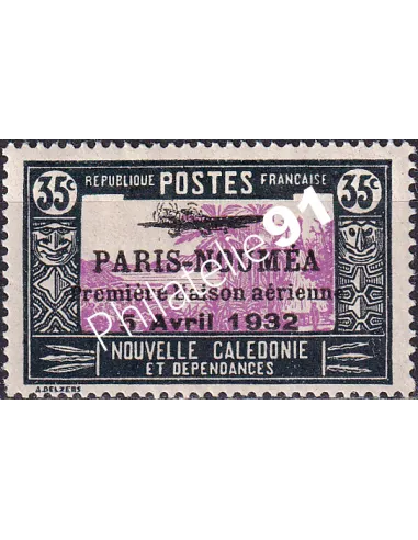 Nouvelle Calédonie, PA n° 12 charnière, Timbres des Colonies françaises