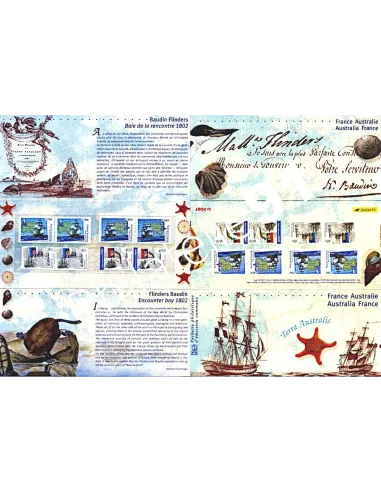 Émission commune : Pochette P3476 - France - Australie. Navigateurs et explorateurs Baudin et Flinders.