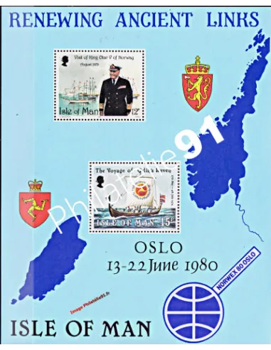 ILE DE MAN - BF n°    4 ** - Roi Olav V de Norvège. "Norwex 80"