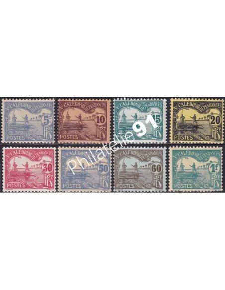 Nouvelle Calédonie, timbres-taxe  n° 16 à 23 charnière, Timbres Colonies