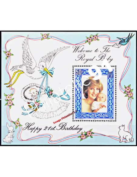 Timbres d'Ile de Man - BF n° 6 - Princesse Diana et Prince William