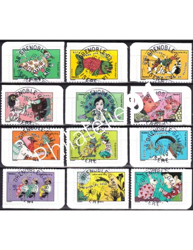 Adhésifs n° 1164 à 1175 oblitérés, collection timbres France