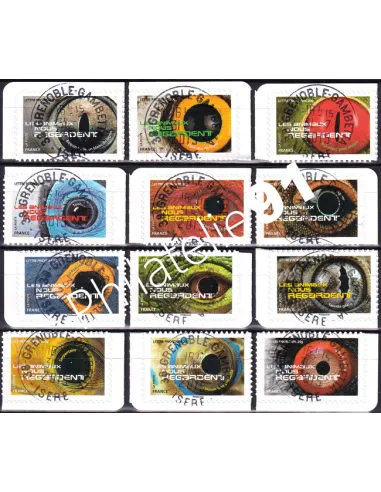 Adhésifs n° 1152 à 1163 oblitérés, collection timbres France