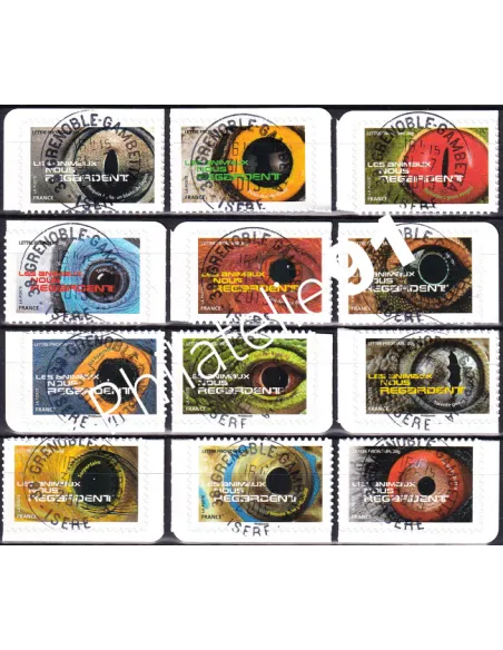 Adhésifs n° 1152 à 1163 oblitérés, collection timbres France