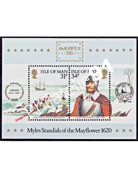 ILE DE MAN - BF n°    8 ** - Liens avec les Etats Unis et "Ameripex 86"