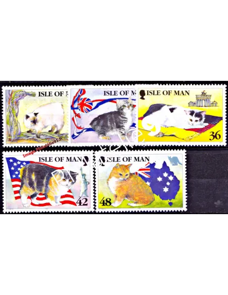 Timbres neufs d’île DE MAN - n° 705 à 709 - Chats mannois