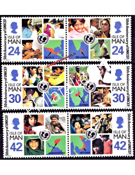 ILE DE MAN - n°  726 à 731 ** - Cinquantenaire de l'UNICEF