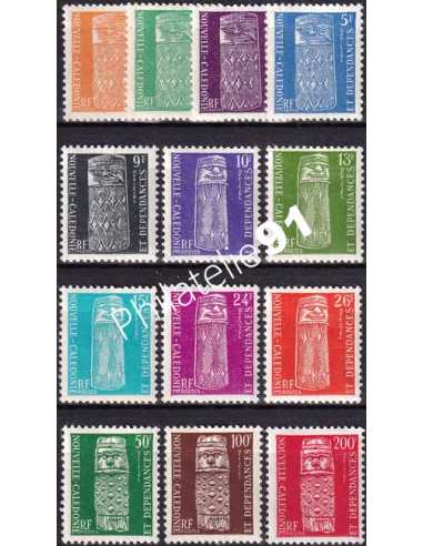 NOUVELLE CALEDONIE, Service n° 1 à 13 charnière, timbres dom tom