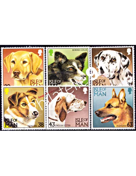 Timbres neufs d’île DE MAN n° 732 à 737 - Faune - Chiens