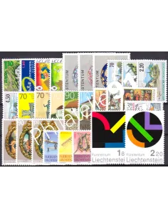 Liechtenstein, Année complète neuve 2001, Collection timbres Europe