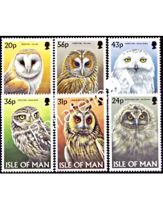 Timbres neufs d’île DE MAN n° 747 à 752 - Rapaces, Chouettes et Hiboux