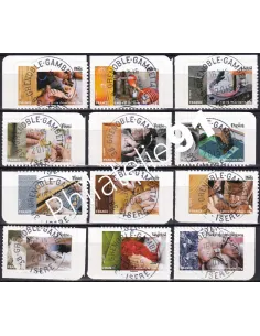 Adhésifs n° 1070 à 1081 oblitérés, collection timbres France