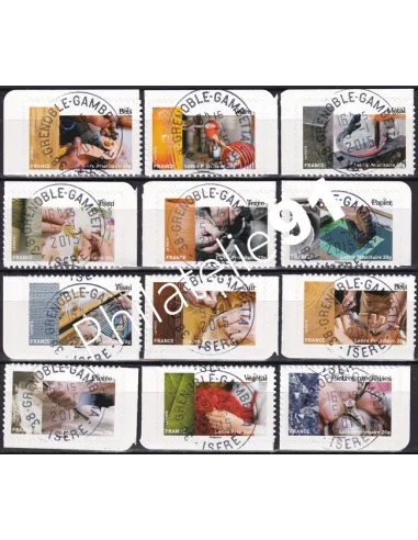 Adhésifs n° 1070 à 1081 oblitérés, collection timbres France