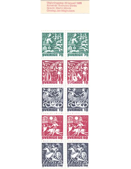 Suède, Carnet n° 1117, collection timbres Europe