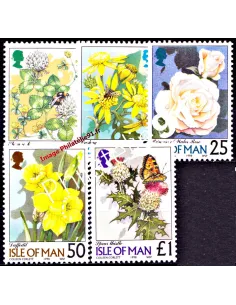 Timbres d'ILE DE MAN n° 787 à 791 - Fleurs