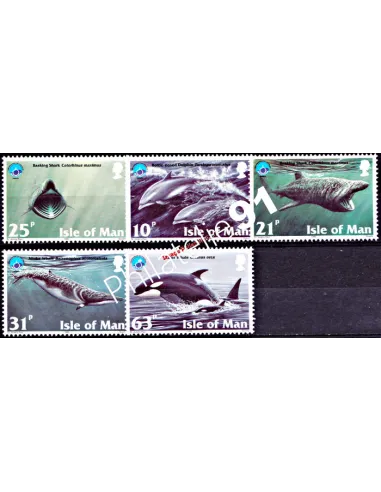 Timbres d'ILE DE MAN n° 797 à 801 - Faune marine