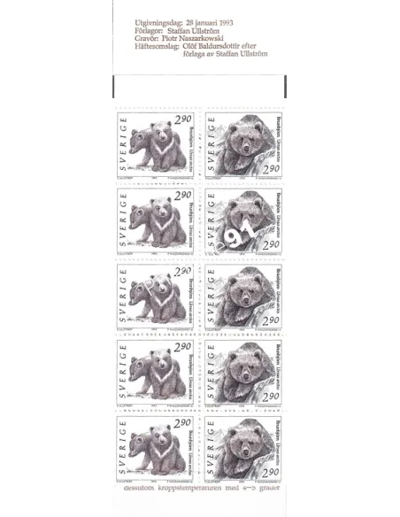 Suède, Carnet n° 1742, collection timbres Europe