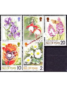 ILE DE MAN - n° 813 à 817 - Fleurs