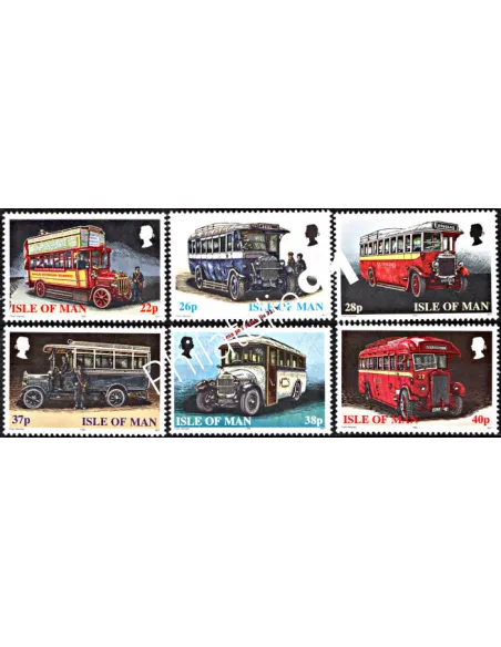 Timbres d'ILE DE MAN n° 860 à 865 - Autobus