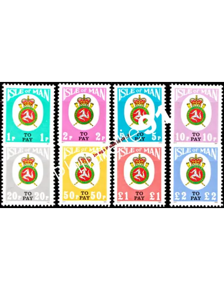 ILE DE MAN - Timbres-Taxe n°   25 à 32 ** - Armoiries