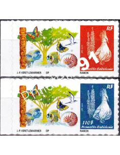 Nouvelle-Calédonie, n° 1119 à 1120, Timbres perso, timbres Dom-Tom
